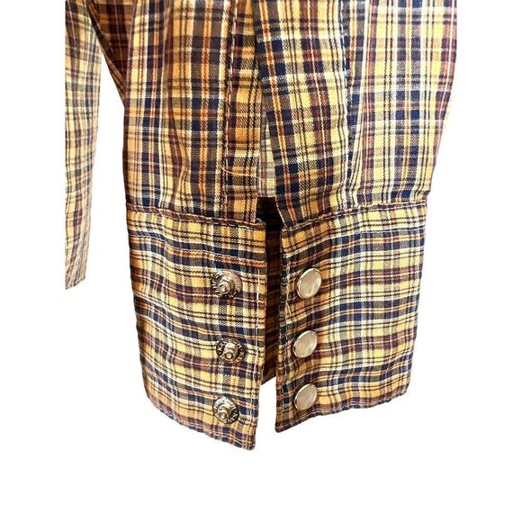 Stage II Vintage Brown Snap Button Down Long Sleeve Shirt Men’s Size Med. - Picture 3 of 5